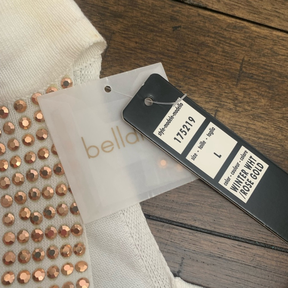 NEW! Bellini white gold studded cold shoulder sweater - Picture 8 of 10